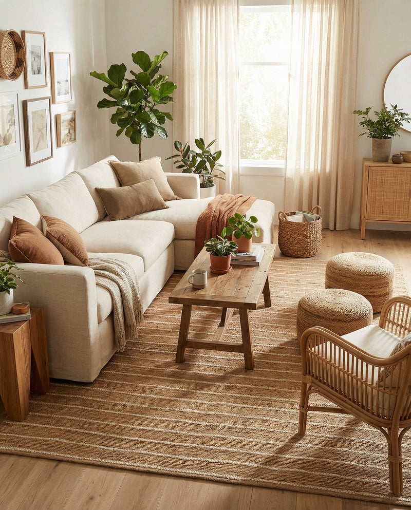Sequoia Handwoven Jute Collection Area Rug - Briarwood Rectangle Natural  lifestyle 10