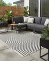 Urban Terrace Collection Area Rug -  Astoria (White and Black) Rectangle White and Black  lifestyle 8
