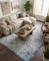 Tribal Terrace Treasures Collection Area Rug - Mayan Marina (Blue) Rectangle Blue  lifestyle 9