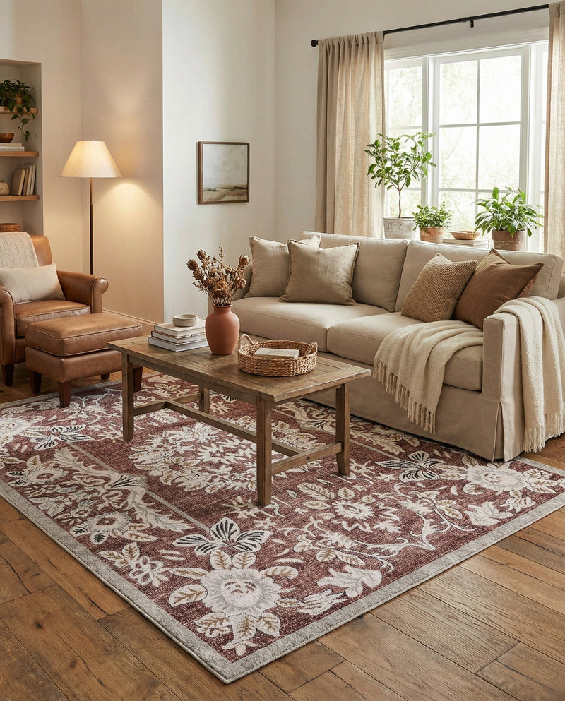 Heritage Harbor Collection Area Rug -  Seabreeze Rectangle Dusty Rose  lifestyle 39