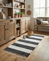 Tassel Trail Collection Area Rug - Pathway (Navy Blue) Runner Navy Blue  lifestyle 45