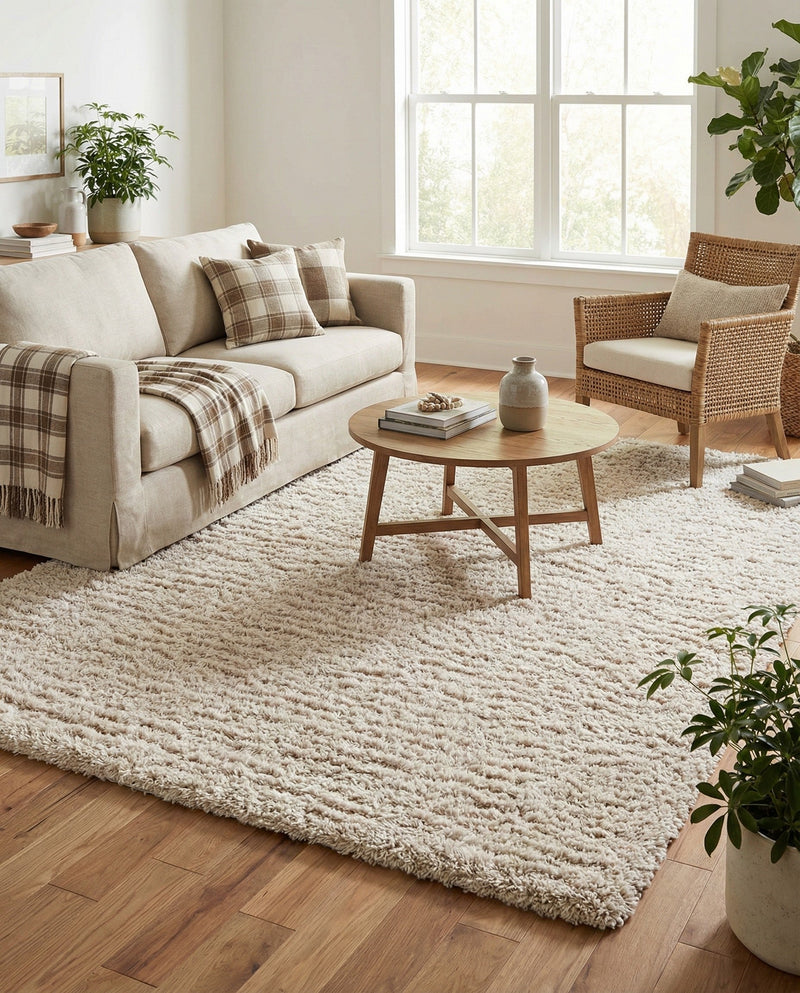 Eternal Plush Oasis Collection Area Rug -  Tranquility (Linen) Rectangle Linen  lifestyle 7