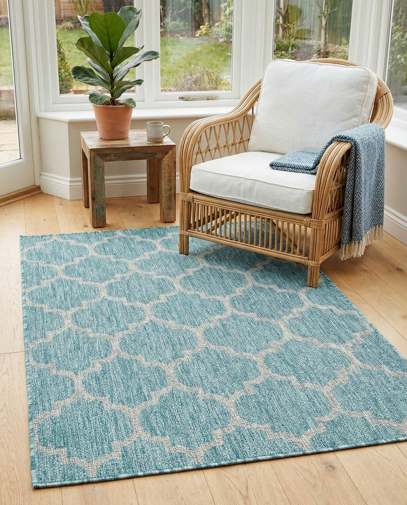 Savannah Pergola Collection Area Rug - Arbor (Aquamarine) Rectangle Aquamarine  lifestyle 10