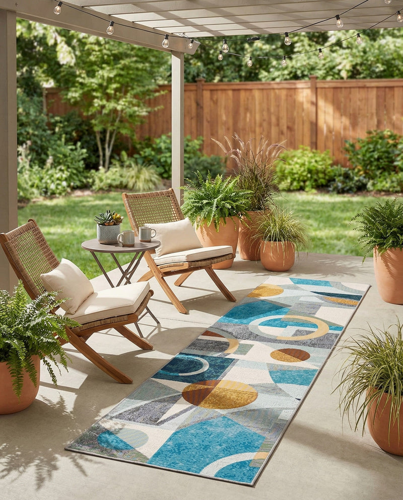 Urban Terrace Collection Area Rug -  Loggia Runner Multi  lifestyle 35