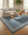 Terrace Fringe Collection Area Rug - Veranda (Blue) Rectangle Blue  lifestyle 32