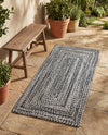 Sustainable Strands Indoor-Outdoor Oasis Collection Area Rug -  Sandbar (Black and White) Runner Black and White  lifestyle 65