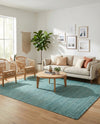 Woven Seaside Jute Collection Area Rug - Savannah (Turquoise) Rectangle Turquoise  lifestyle 28