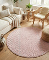 Garden Lattice Charm Collection Area Rug -  Pergola (Pink) Round Pink  lifestyle 53