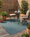 Seaside Serenity Collection Area Rug - Veranda (Teal) Square Teal  lifestyle 39