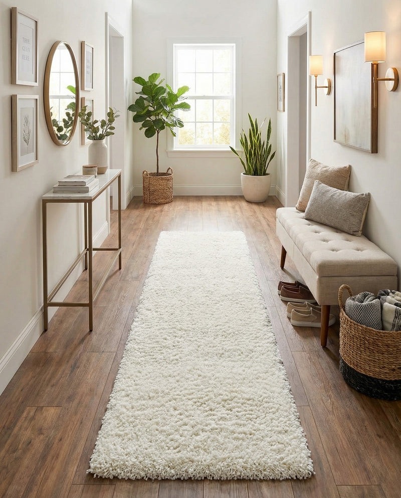 Plush Oasis Collection Area Rug - Serenity (Snow White) Runner Snow White  lifestyle 52