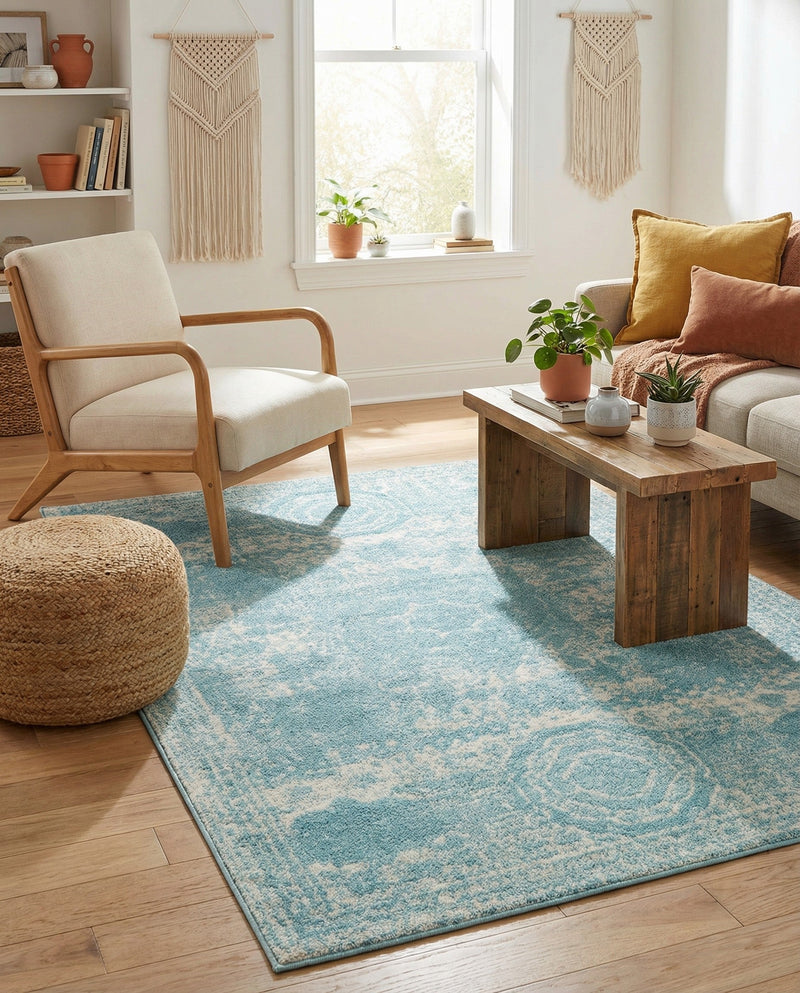 Dover Terrace Collection Area Rug -  Lagoon (Aqua) Rectangle Aqua  lifestyle 16