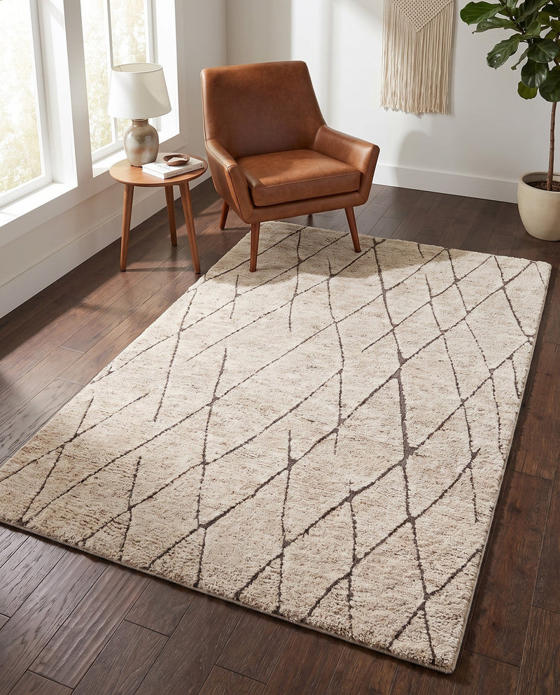 Sahara Berber Wool Collection Area Rug - Marrakesh Rectangle Camel Brown  lifestyle 51