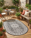 Tribal Terrace Treasures Collection Area Rug -  Incan Isle (Charcoal Gray) Oval Charcoal Gray  lifestyle 20