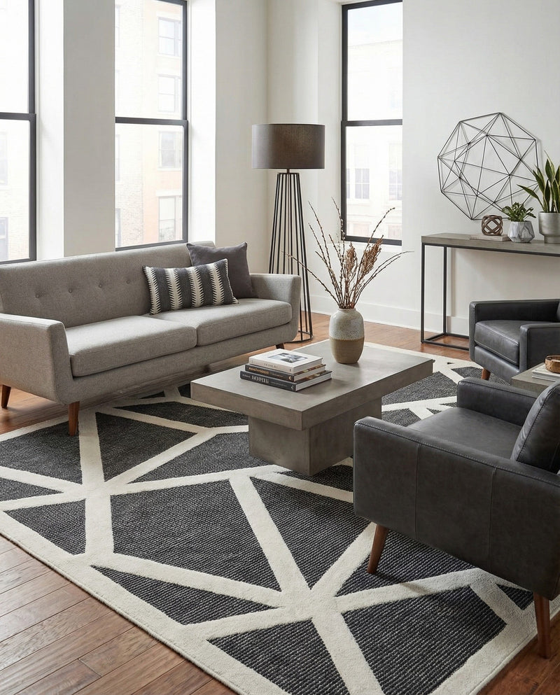 Monochrome Collection Area Rug -  Onyx Rectangle Gray  lifestyle 27