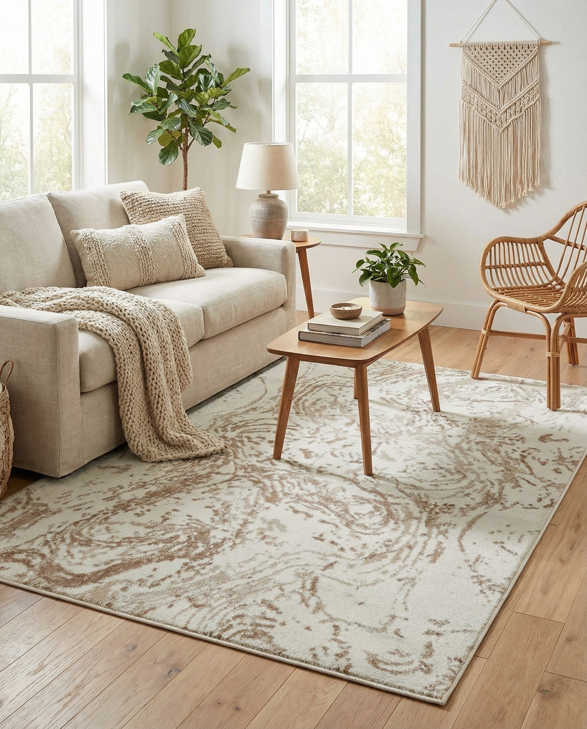Coastal Haven Collection Area Rug -  Nautilus Rectangle Ivory  lifestyle 7