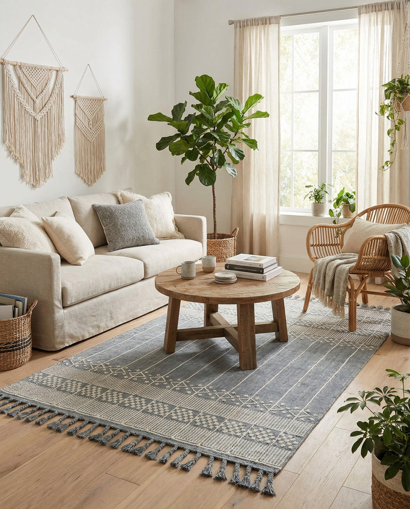 Sustainable Nomad Terrace Collection Area Rug - Reef Rectangle Cool Gray  lifestyle 35
