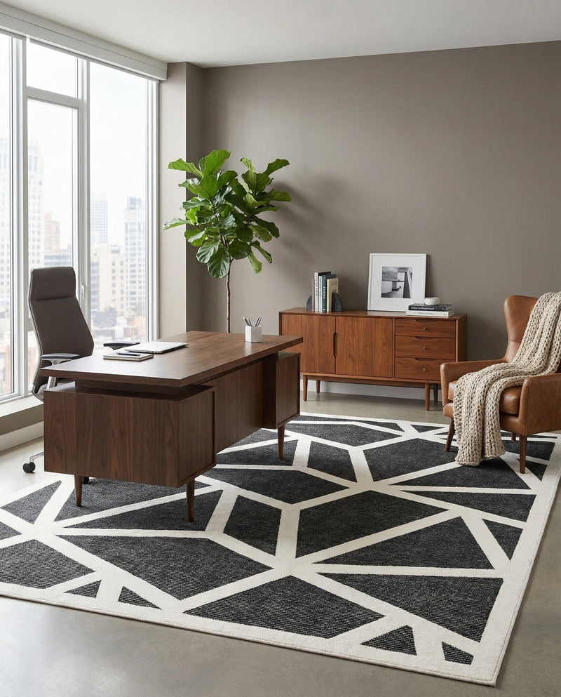 Monochrome Collection Area Rug -  Onyx Rectangle Gray  lifestyle 30