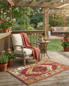 Patio Heritage Collection Area Rug -  Arbor Rectangle Red Green Blue  lifestyle 6