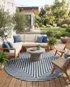 Urban Terrace Collection Area Rug -  Astoria (Blue) Round Blue  lifestyle 52