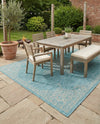 Patio Heritage Collection Area Rug -  Charleston (Light Aqua) Rectangle Light Aqua  lifestyle 12