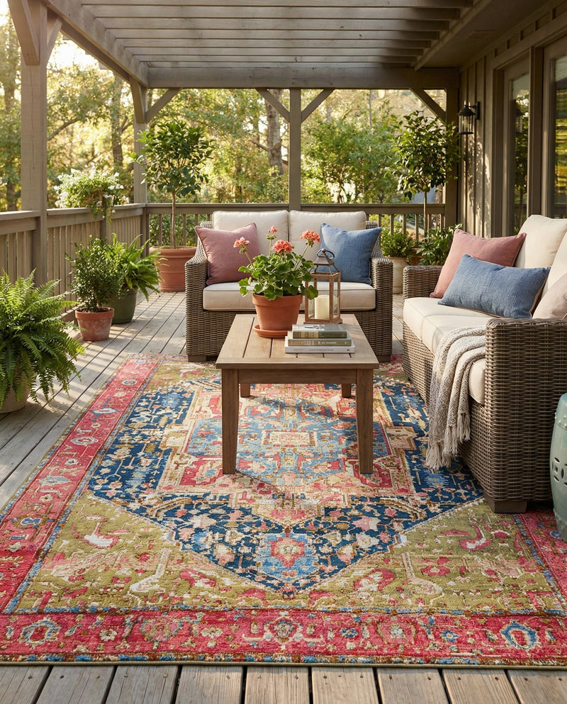Patio Heritage Collection Area Rug -  Sanctuary Rectangle Multi  lifestyle 46