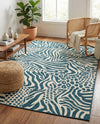 Savannah Escape Collection Area Rug -  Masai Rectangle Navy Blue and Ivory  lifestyle 19