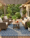 Savannah Pergola Collection Area Rug -  Pergola (Blue) Rectangle Blue  lifestyle 20