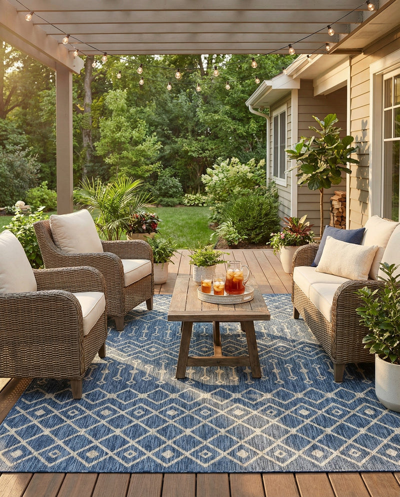 Savannah Pergola Collection Area Rug -  Pergola (Blue) Rectangle Blue  lifestyle 20