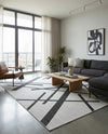 Urban Terrace Collection Area Rug -  Bowery Rectangle Black and White  lifestyle 8