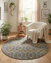 Hollywood Luxe Collection Area Rug - Sunset (Gray Gold) Round Gray Gold  lifestyle 49