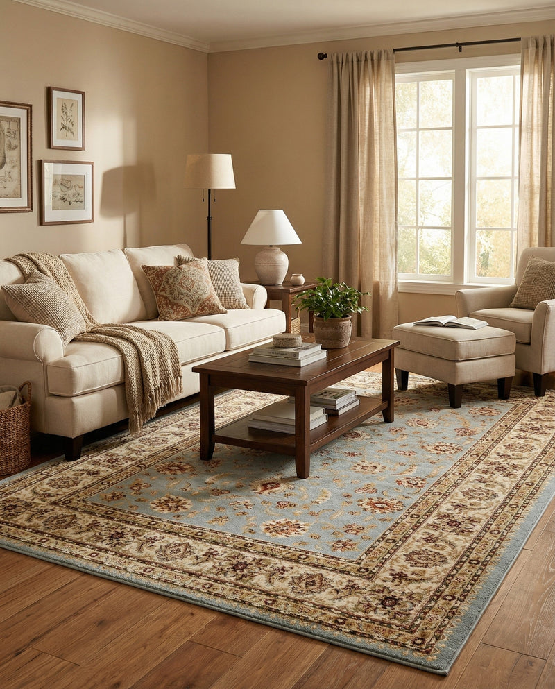 Jaipur Elegance Collection Area Rug -  Nahargarh (Light Blue) Rectangle Light Blue  lifestyle 8