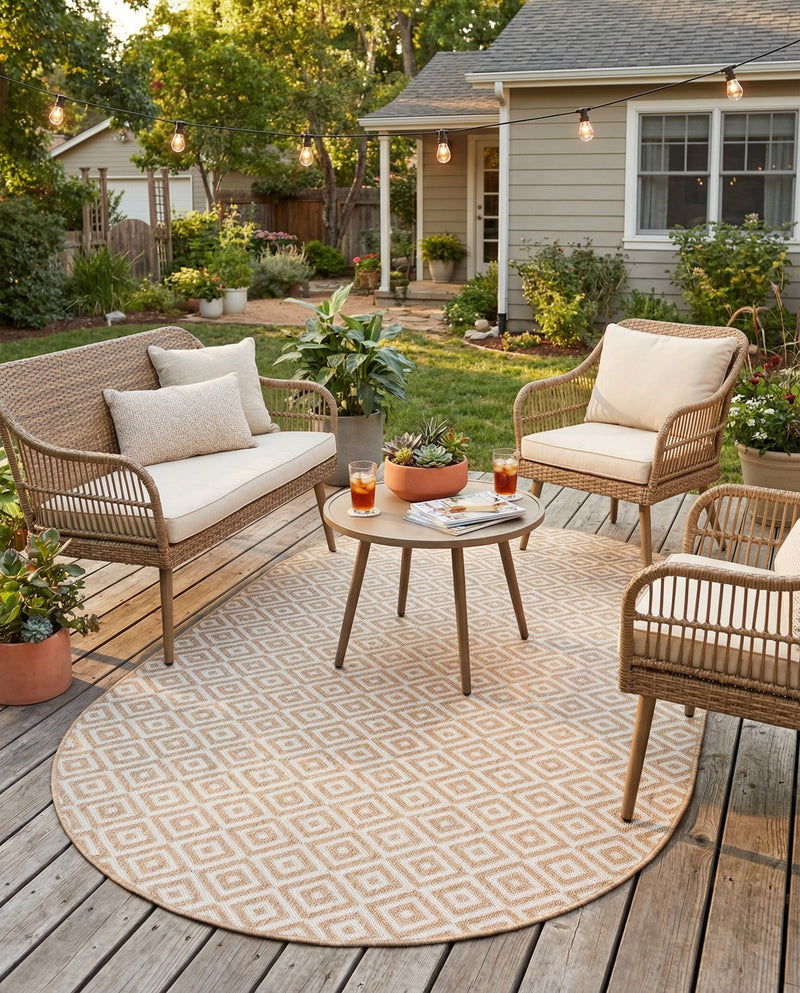 Urban Oasis Rugs Collection Area Rug -  Rooftop (Beige) Oval Beige  lifestyle 44