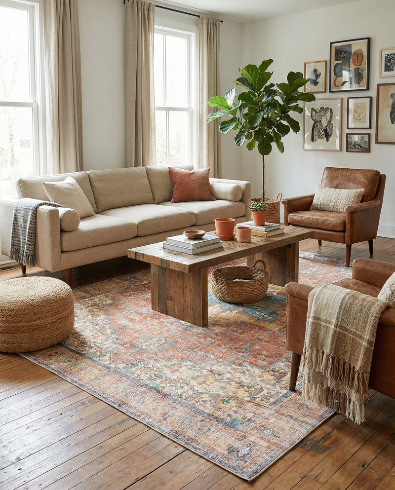 Heritage Elegance Collection Area Rug -  Windsor (Rust Red) Rectangle Rust Red  lifestyle 13