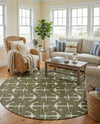 Seaside Haven Rugs Collection Area Rug - Sapphire (Green) Round Green  lifestyle 45