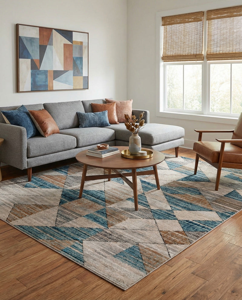 Dresden Elegance Collection Area Rug - Meissen Rectangle Blue  lifestyle 16