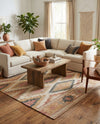 Desert Weave Jute Collection Area Rug - Sahara Square Multi  lifestyle 51
