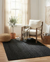 Woven Seaside Jute Collection Area Rug - Martha's Rectangle Black  lifestyle 7