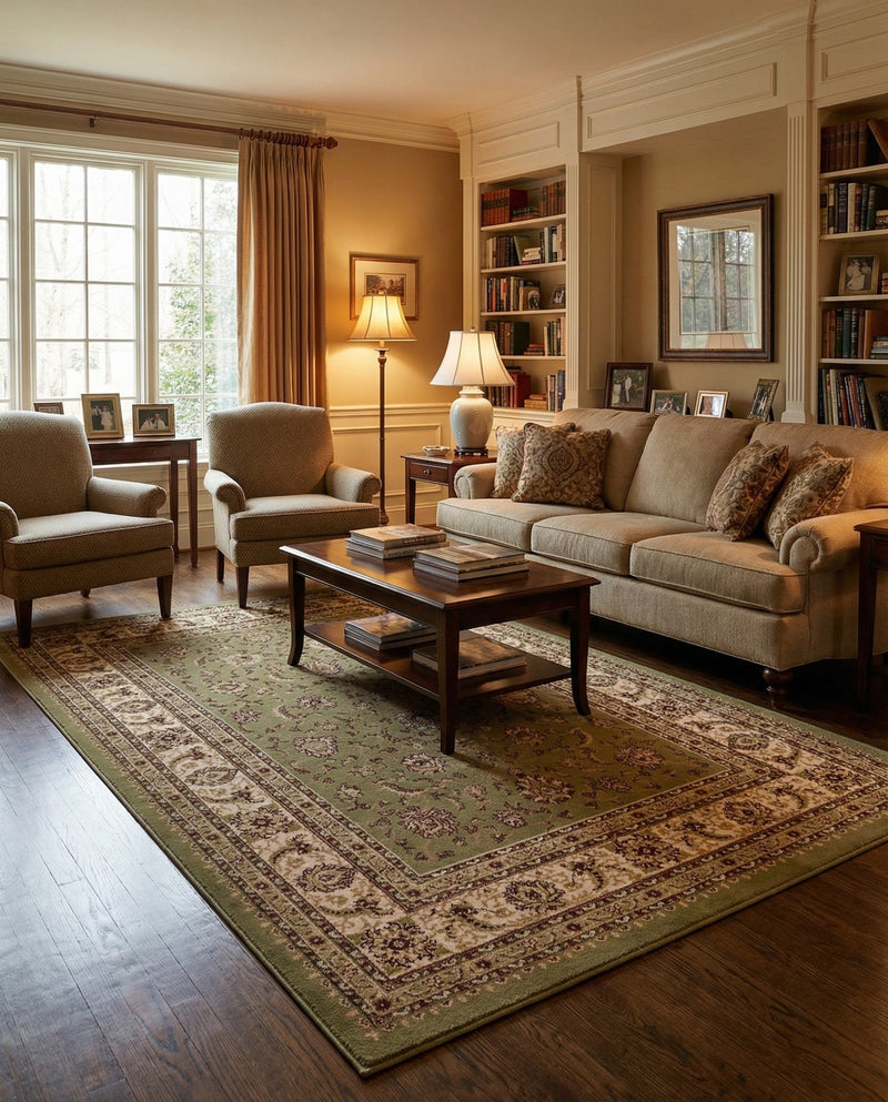 Jaipur Elegance Collection Area Rug -  Nahargarh (Green) Rectangle Green  lifestyle 8
