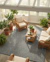 Solid Shag Seaside Collection Area Rug - Azure Cove (Gray) Rectangle Gray  lifestyle 18