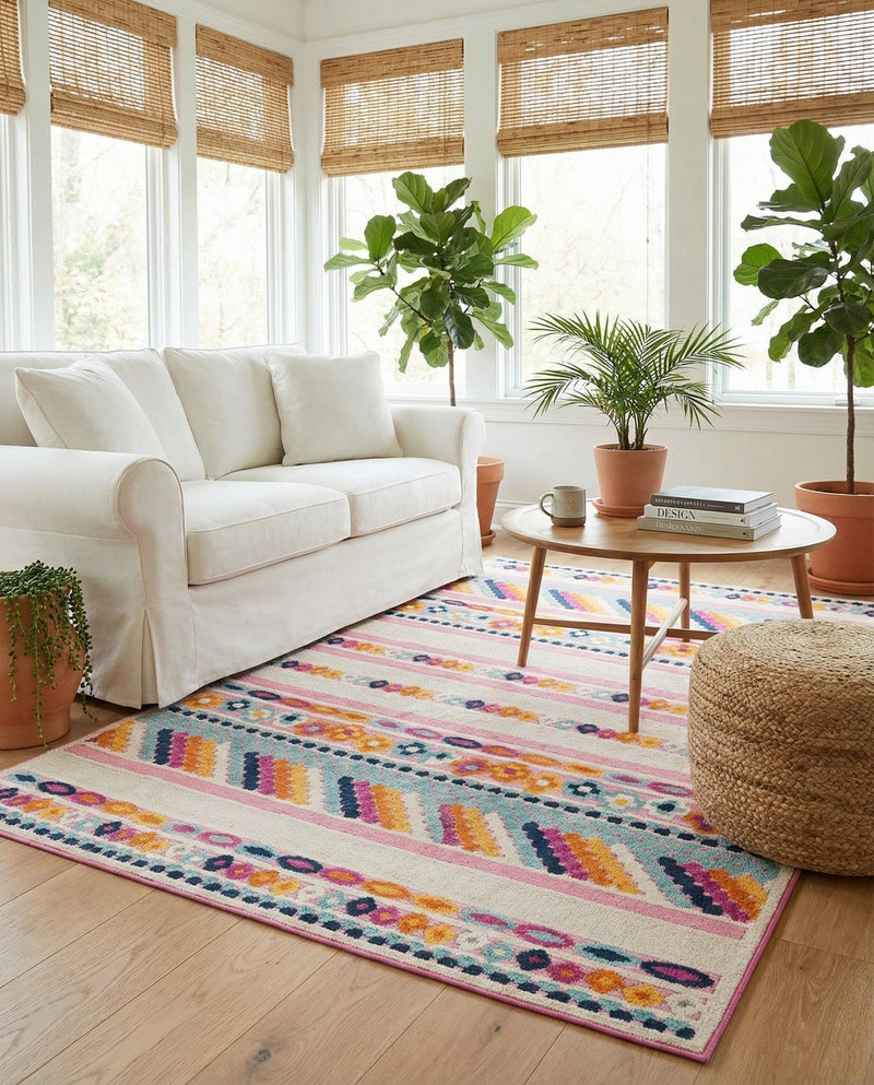 Bahama Breeze Outdoor Collection Area Rug -  Bimini Rectangle Pink  lifestyle 42