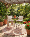 Patio Heritage Collection Area Rug -  Augusta (Rust Red) Round Rust Red  lifestyle 36