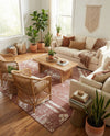 Desert Nomad Terrace Collection Area Rug - Sahara (Rust Red) Square Rust Red  lifestyle 20