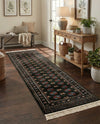 Samarkand Elegance Collection Area Rug -  Margilan (Dark Green) Runner Dark Green  lifestyle 64