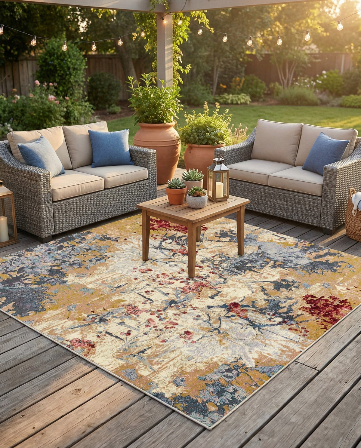 Urban Terrace Collection Area Rug -  Alcove Square Multi  lifestyle 29