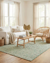Savannah Threads Collection Area Rug -  Thar Rectangle Blue and Ivory  lifestyle 32