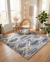 Marrakech Mosaic Collection Area Rug -  Atlas Square Blue Gray  lifestyle 63