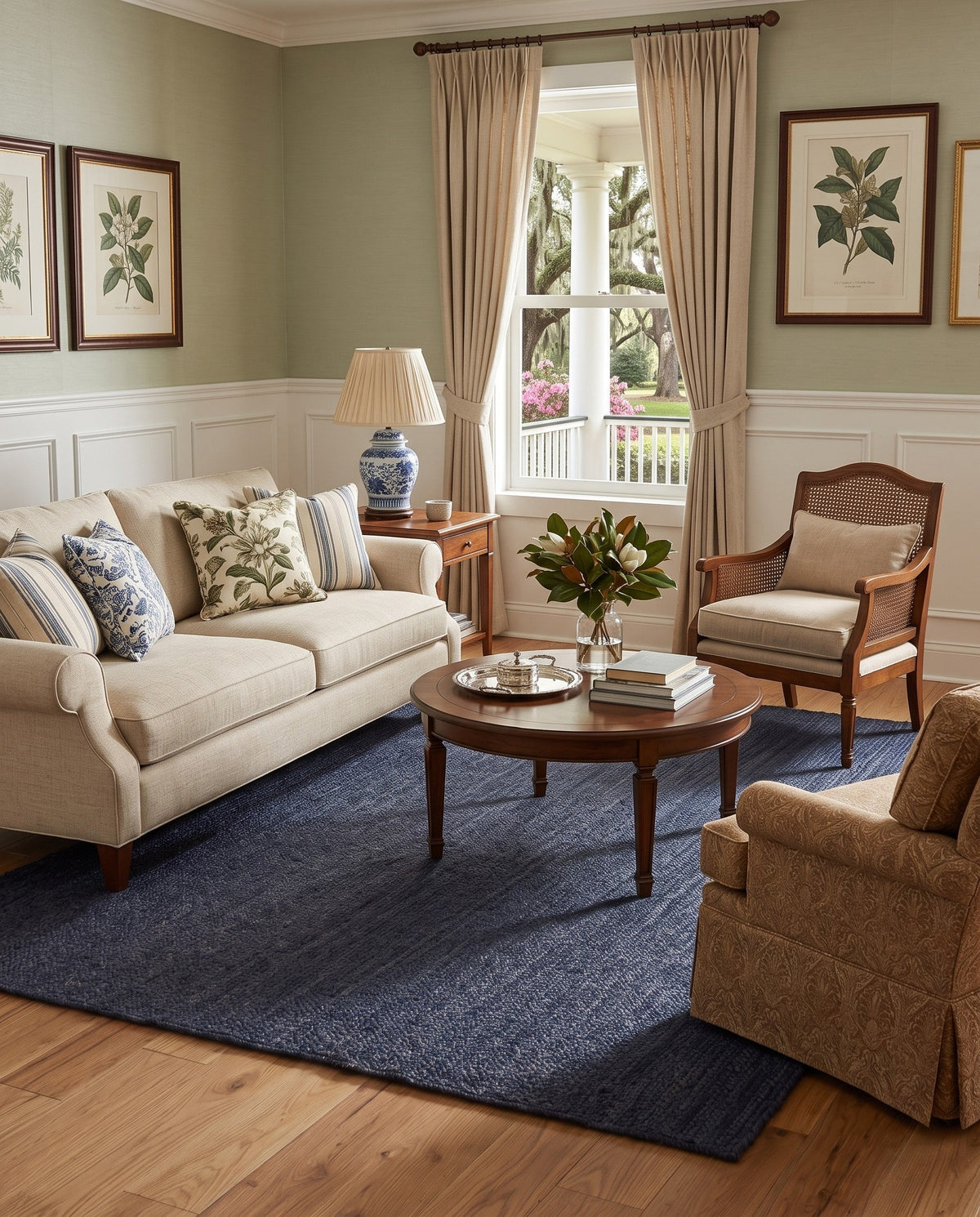 Woven Seaside Jute Collection Area Rug - Savannah (Navy Blue) Rectangle Navy Blue  lifestyle 26