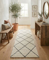 Zouina Berber Wool Collection Area Rug - Atlas Runner Ivory and Black  lifestyle 44