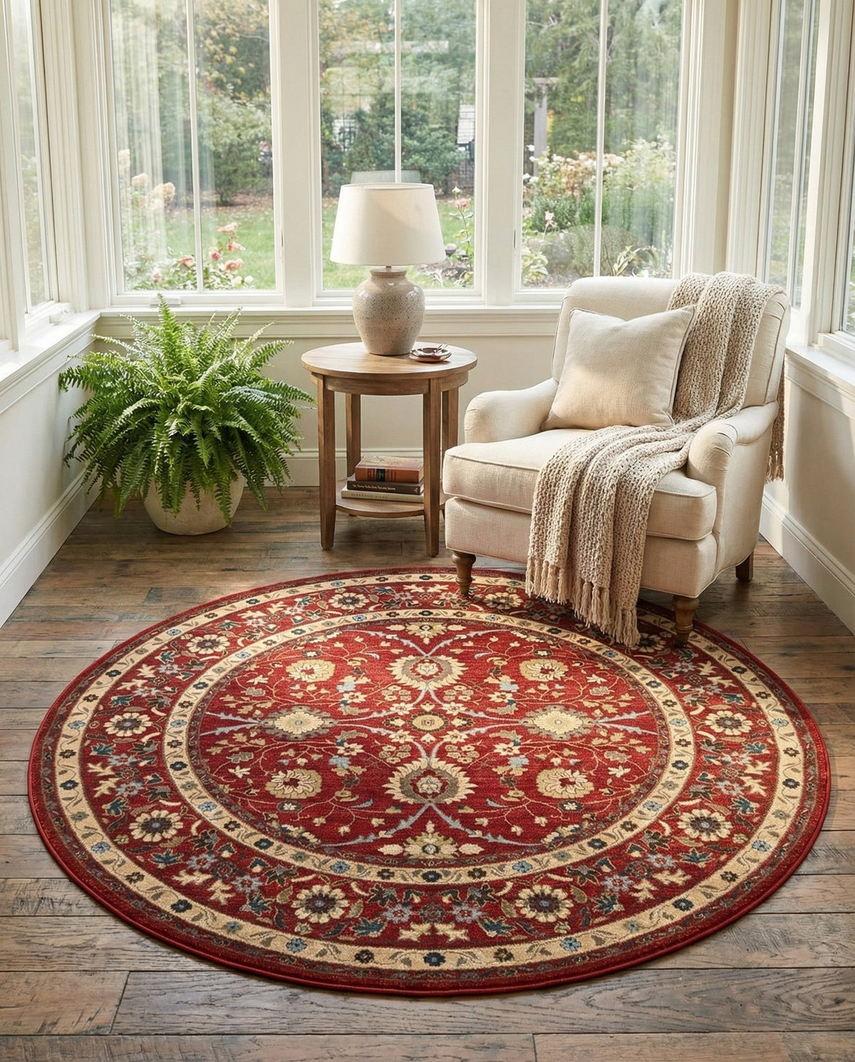 Chelsea Elegance Collection Area Rug -  Osterley Round Red  lifestyle 127