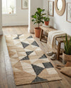 Benares Handwoven Jute Collection Area Rug -  Sarnath Runner Beige and Black  lifestyle 29